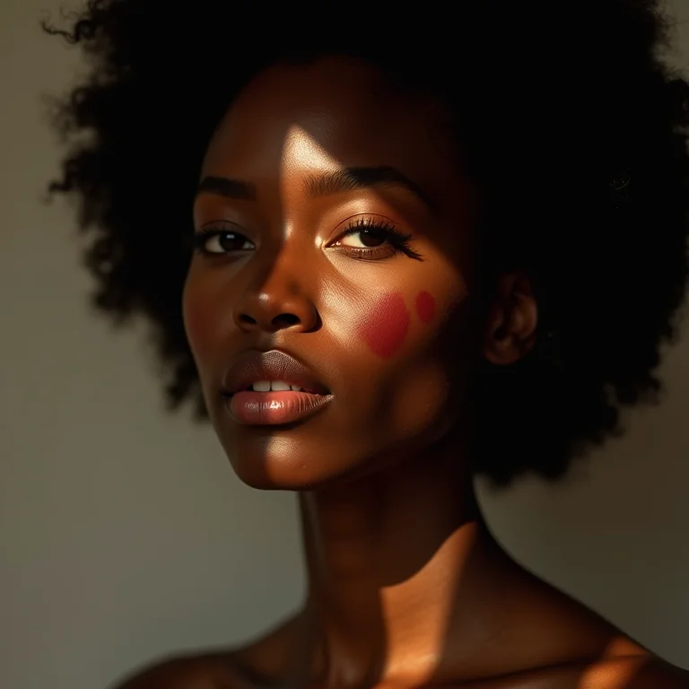 Mulher com hiperpigmentação usando açafrão