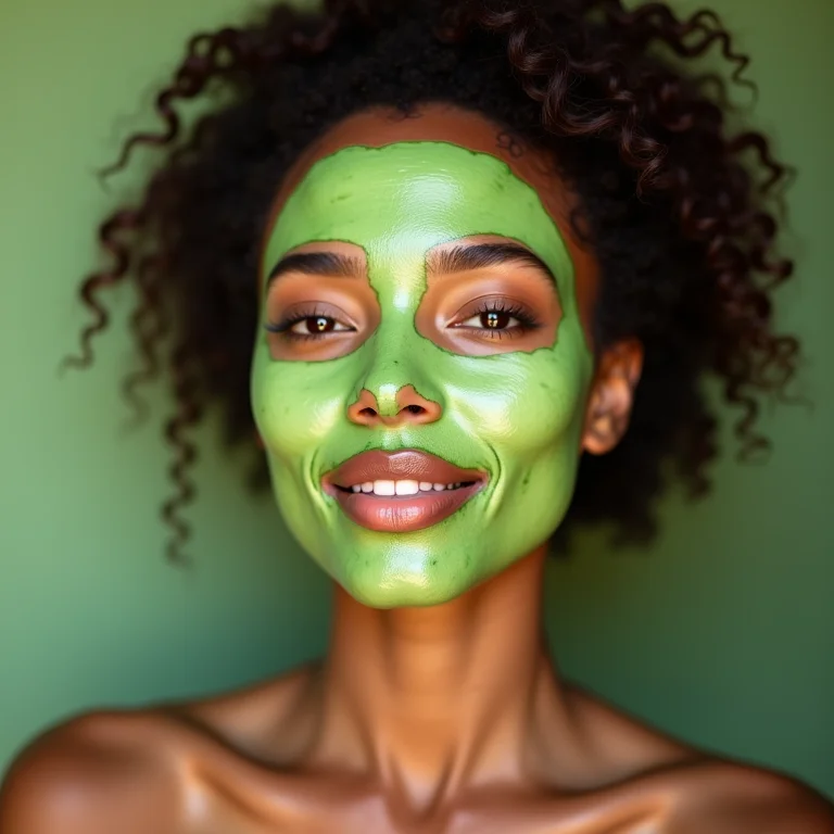 Mulher com máscara de pepino e aloe vera para refrescar a pele