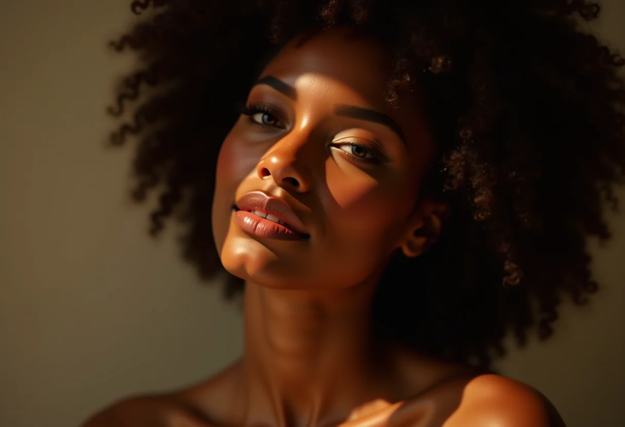 Mulher com pele radiante e açafrão