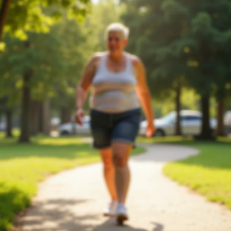 Mulher com short, regata e tênis no parque