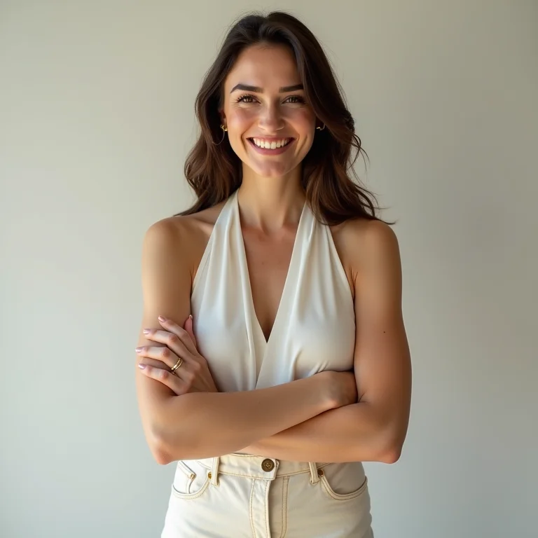 Mulher confiante sorrindo, representando a importância da autoconfiança na intuição