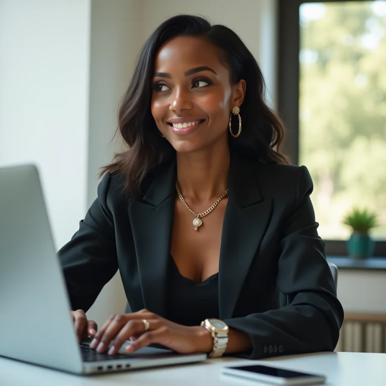 Mulher de negócios elegante trabalhando em escritório