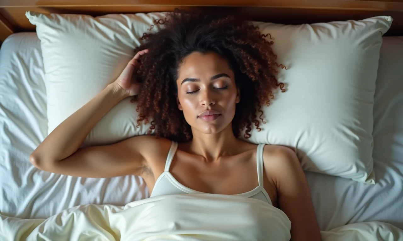 Mulher dormindo confortavelmente em fronha de algodão