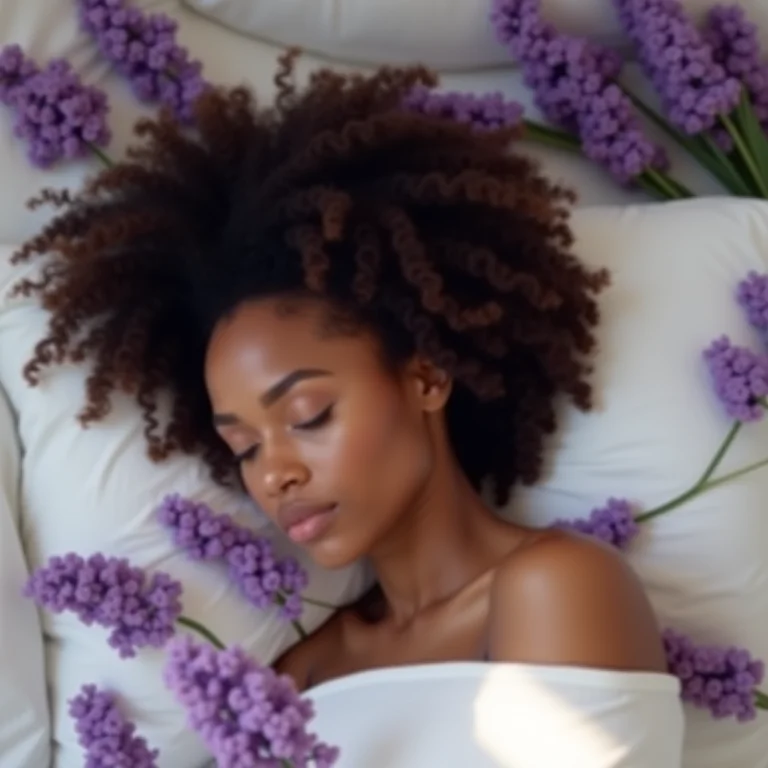 Mulher dormindo em um quarto com cores relaxantes