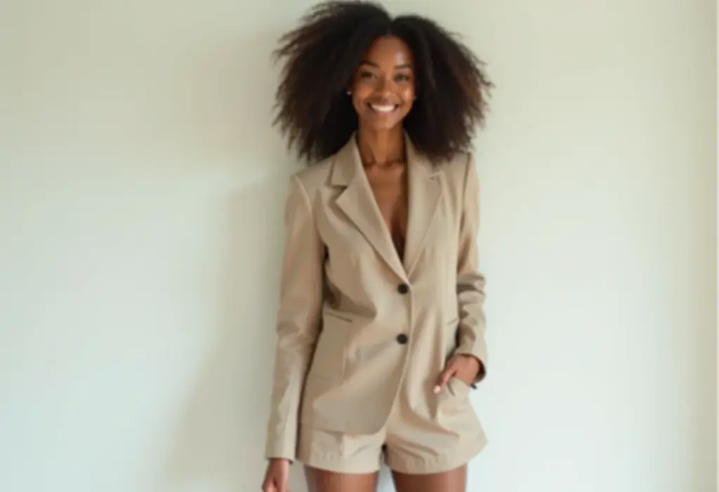 Mulher elegante vestindo bermuda de alfaiataria em look sofisticado