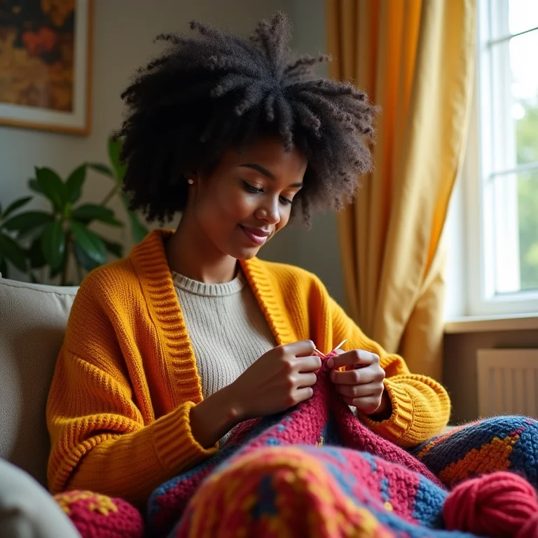 Mulher especialista dando dicas de crochê.