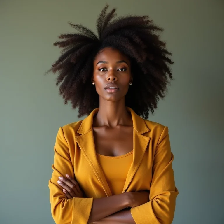 Mulher expressando sua opinião com confiança, representando a superação de estereótipos