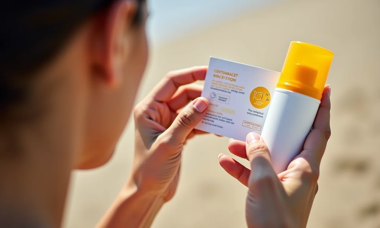 Mulher lendo rótulo de protetor solar, como escolher o ideal?