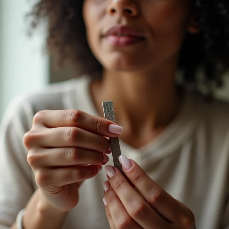 Mulher lixando as unhas incorretamente