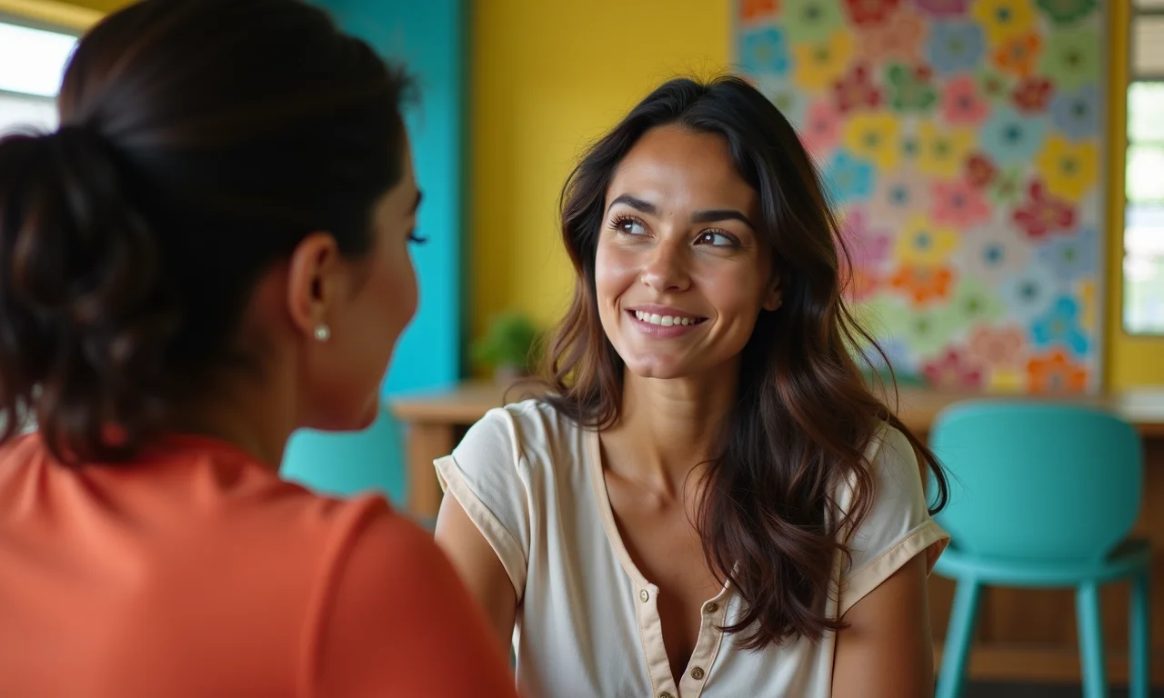 Mulher ouvindo atentamente, demonstrando empatia e compreensão.