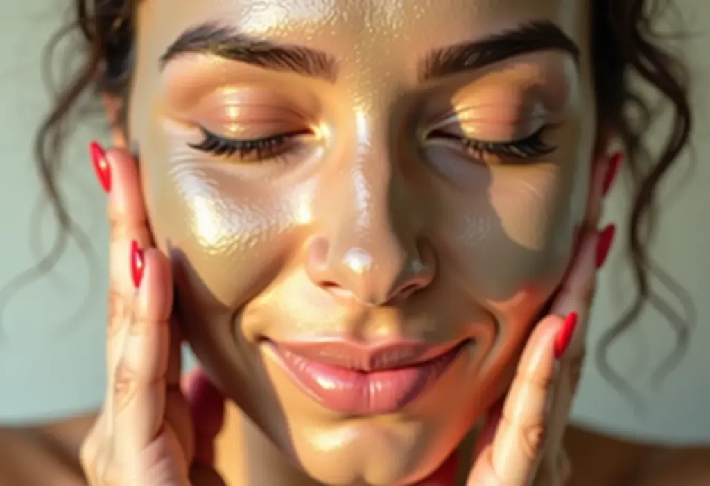 Máscara Facial Caseira: Receitas fáceis para uma pele radiante Mulher radiante aplicando máscara de argila