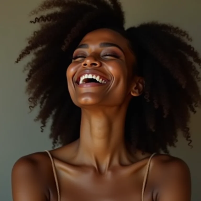 Mulher sorrindo com confiança.