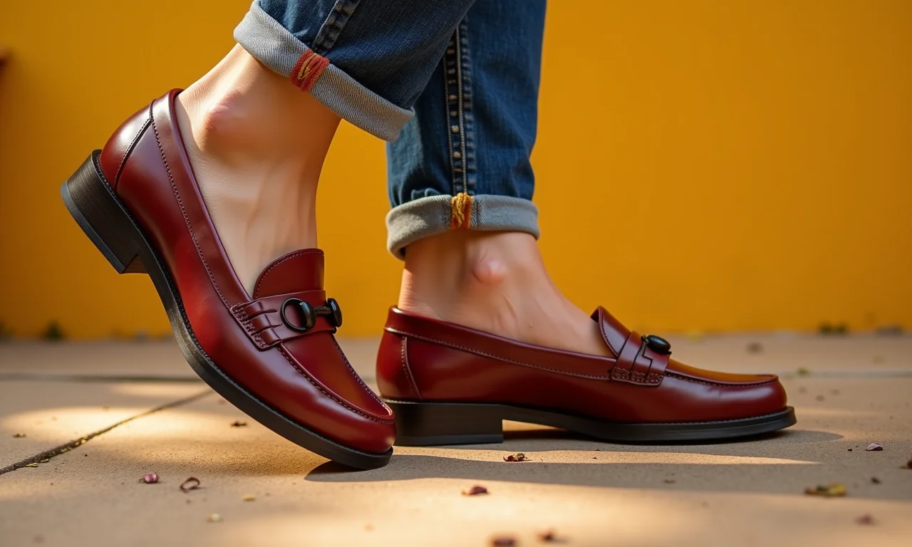 Mulheres brasileiras diversas usando mocassins em um editorial de moda.