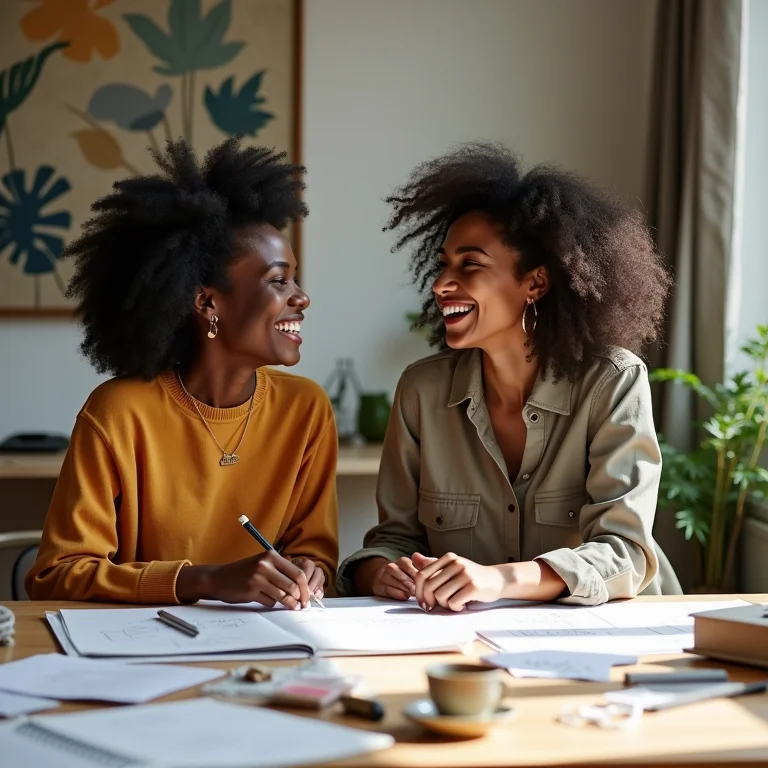 Mulheres colaborando em projeto de design