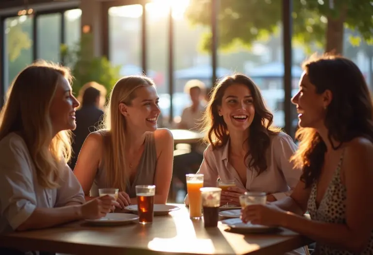 Mulheres diversas aproveitando um café juntas