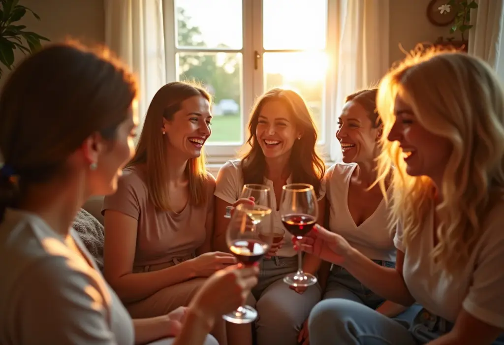 Fazer novas amizades depois de adulto: o guia completo Mulheres diversas reunidas em um ambiente aconchegante, celebrando a amizade.