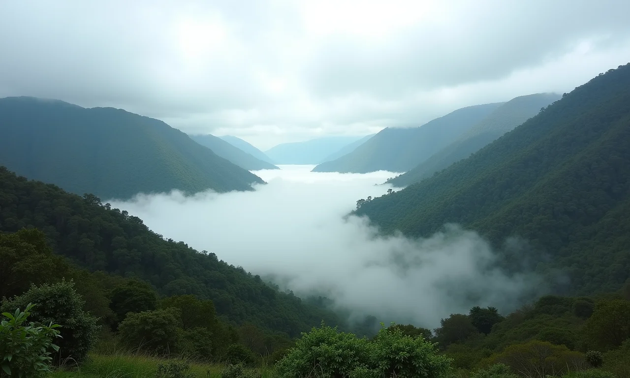 Neblina no Cânion da Fortaleza, Rio Grande do Sul.