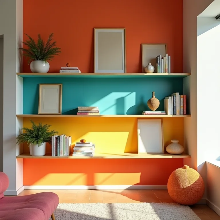 Nichos coloridos alegrando a decoração