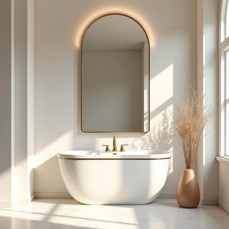 Nichos com espelho ampliando o espaço da sala