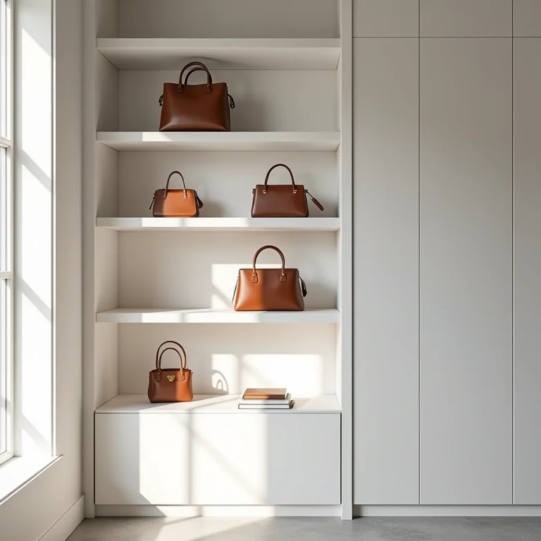 Nichos e módulos suspensos em closet