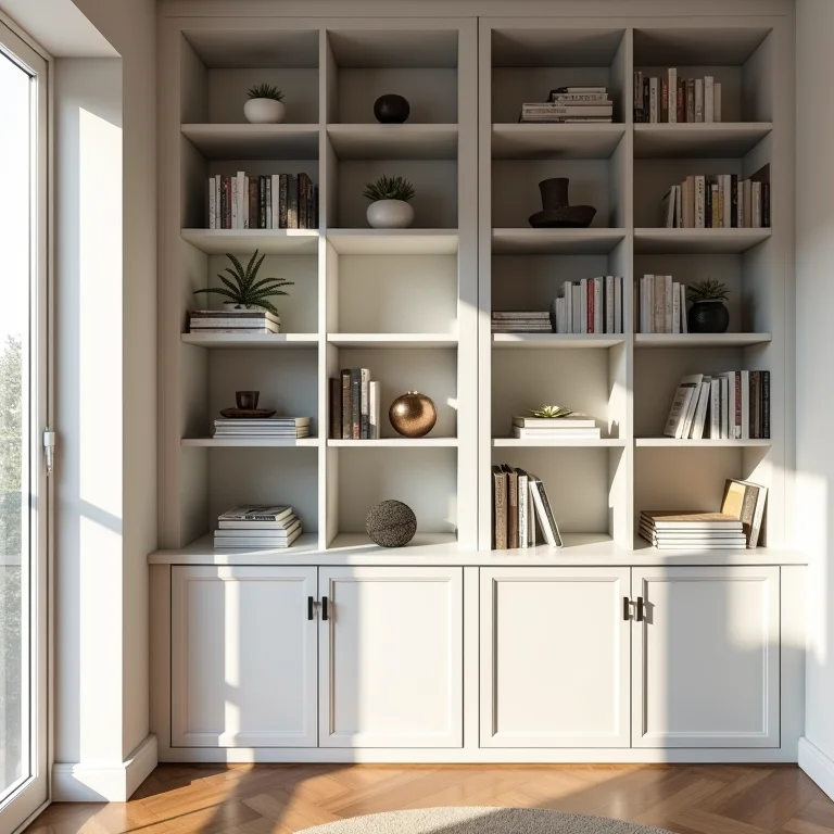 Nichos embutidos otimizando espaço em apartamento