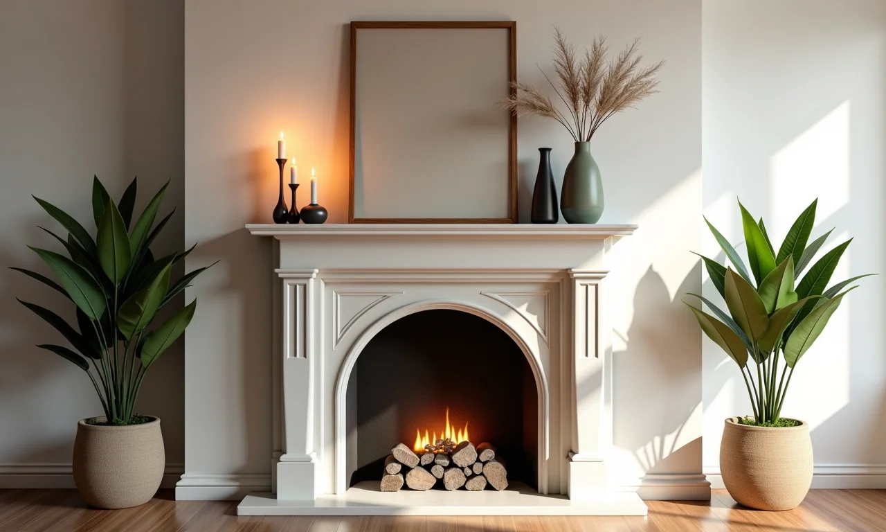 Objetos decorativos personalizados para a lareira.