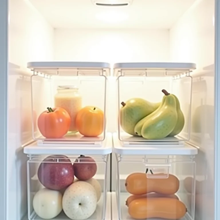 Organização da geladeira com acessórios