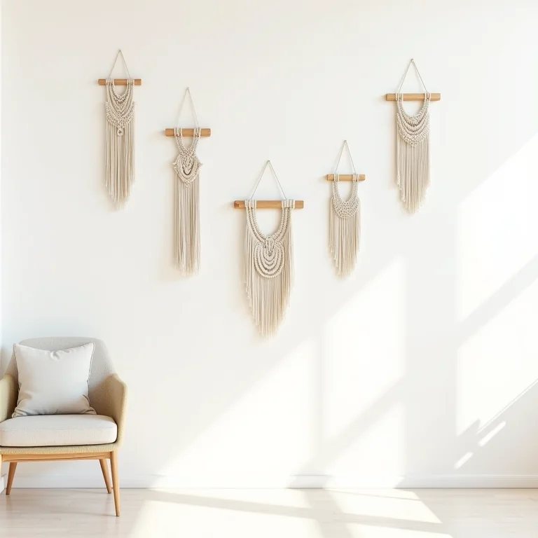 Painéis de macramê de parede de diferentes marcas