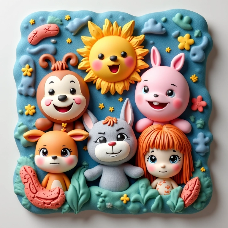 Painel decorativo temático feito de EVA para festa infantil.