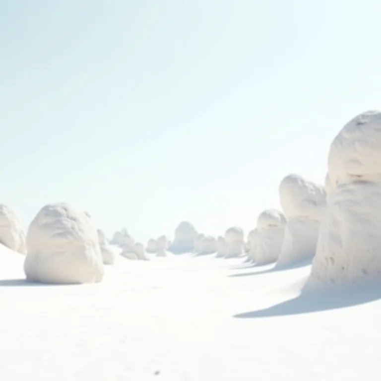 Paisagem surreal do Deserto Branco no Egito