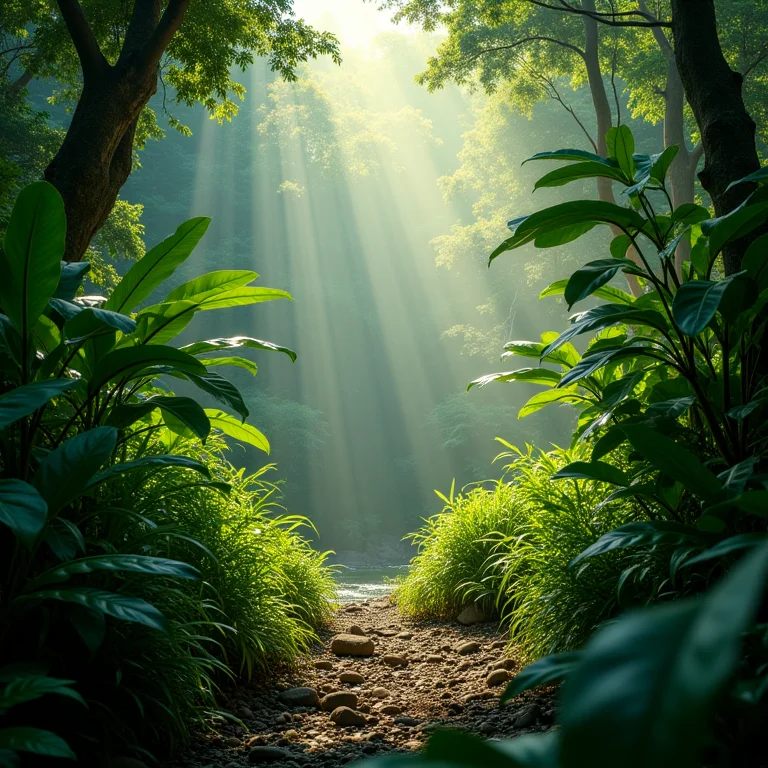 Paisagem verdejante da floresta tropical em Trinidad e Tobago