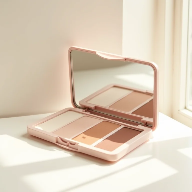 Paleta de sombras neutras para uma maquiagem elegante e sofisticada.