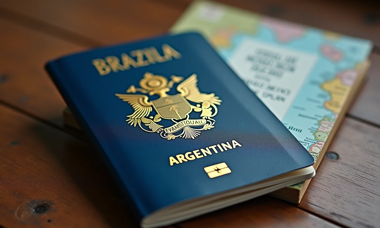 Passaporte brasileiro com carimbo da Argentina.