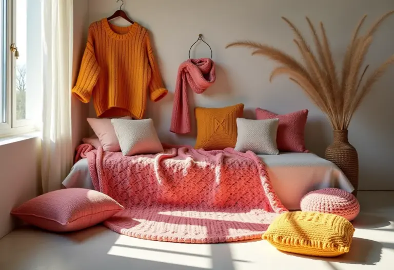 Peças de crochê moderno para decoração e vestuário