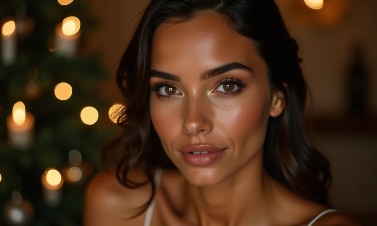 Pele iluminada com contorno suave para o Natal.