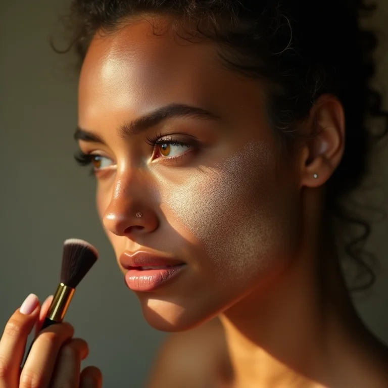 Pele madura com aspecto ressecado após aplicação de pó compacto