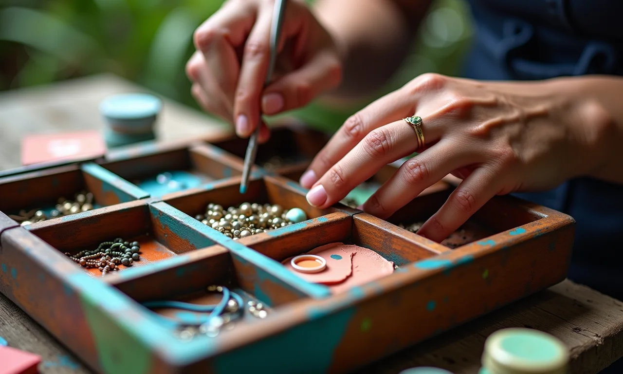 Personalizando um porta joias artesanal.
