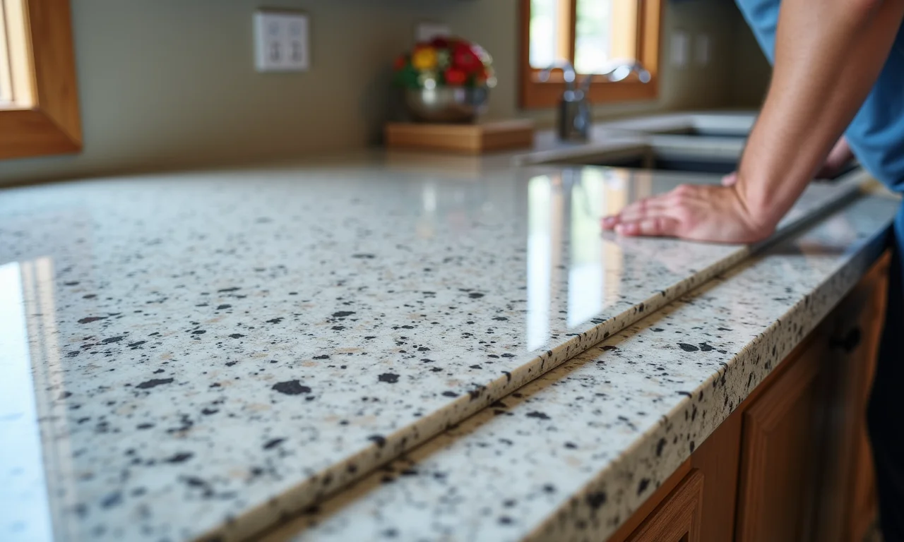 Peso da bancada de granito durante a instalação.