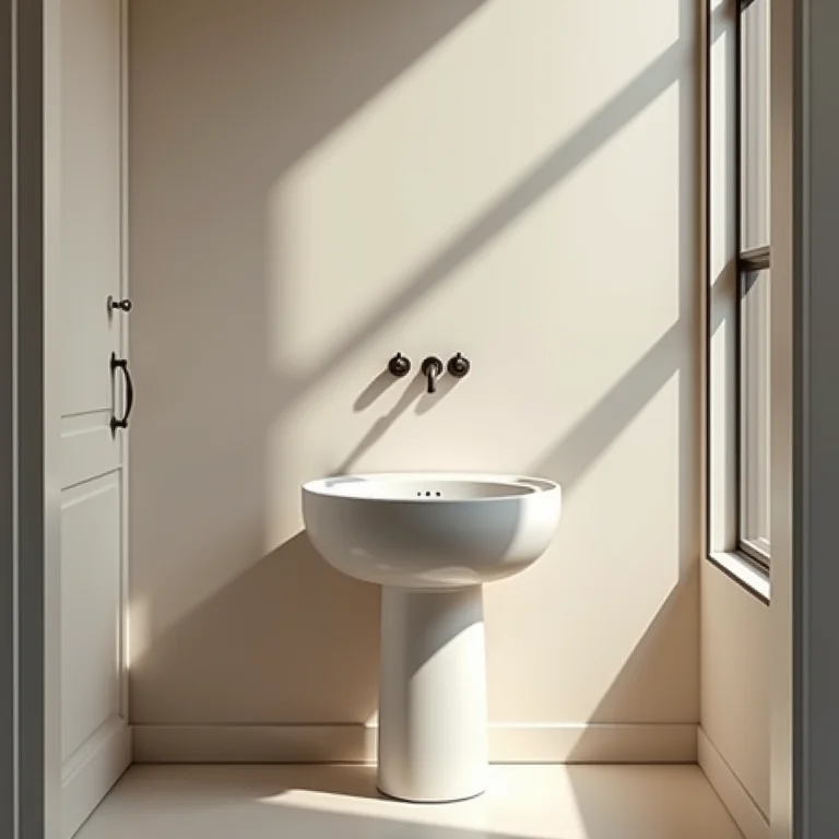 Pia inadequada em lavabo pequeno