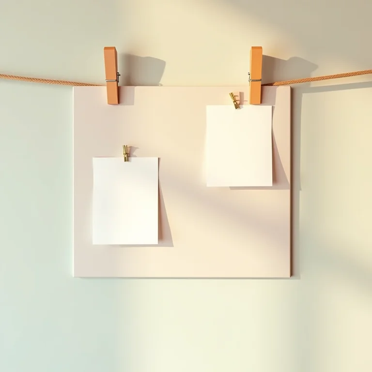 Porta-recados charmoso com prendedores de roupa.