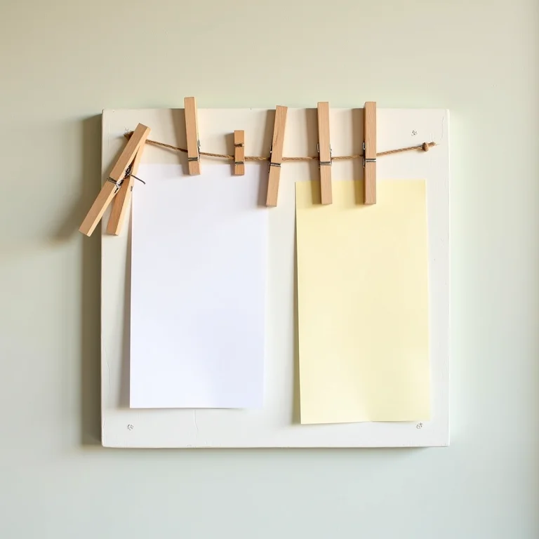 Porta-recados divertido feito com prendedores de roupa