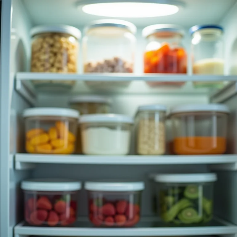 Potes sem identificação na geladeira