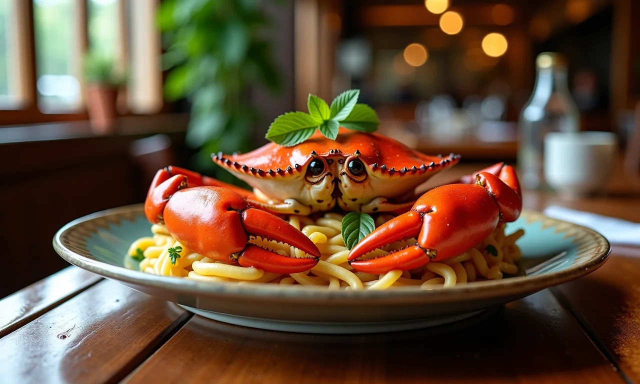 Prato de centolla (king crab) da gastronomia fueguina.