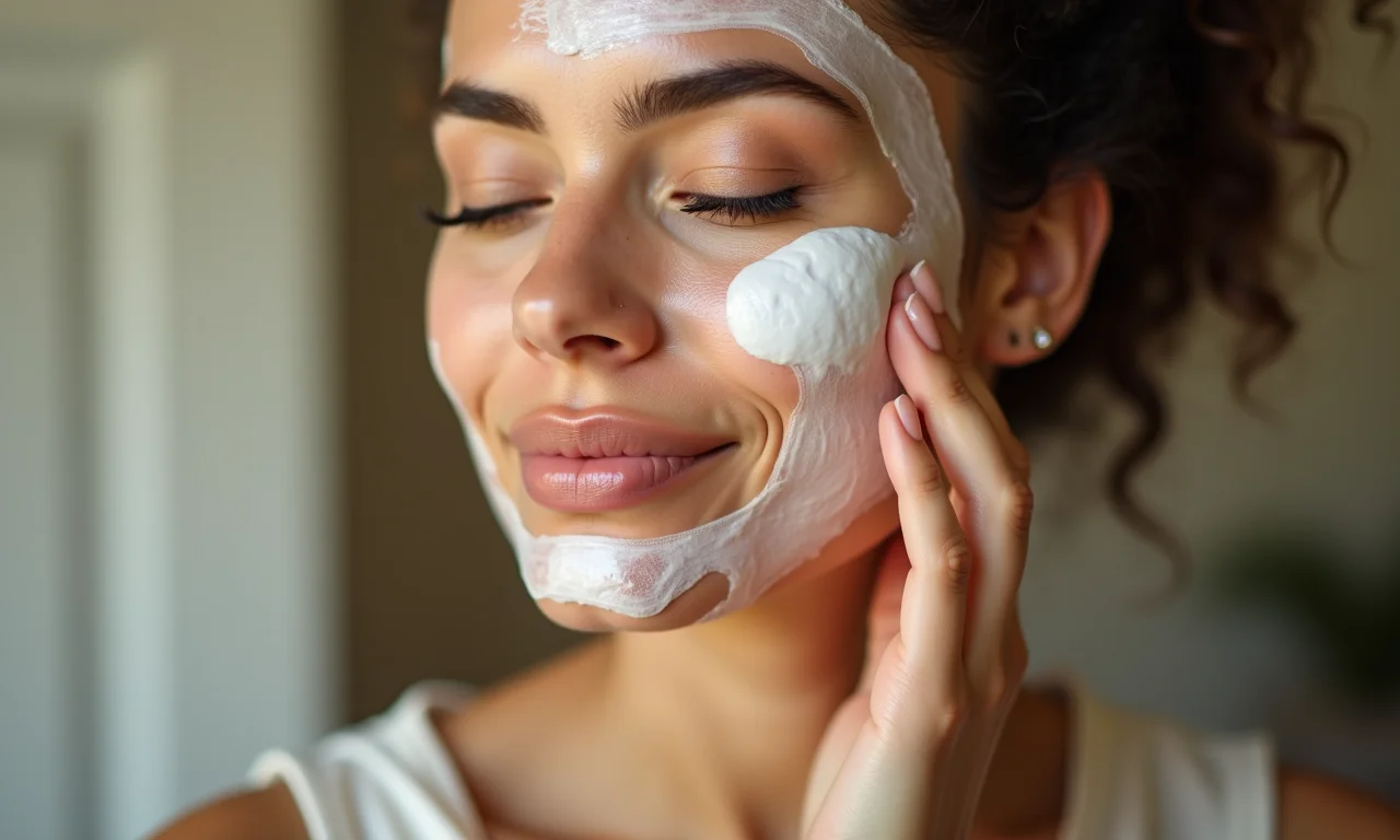 Preparação da pele com produtos suaves antes da maquiagem.