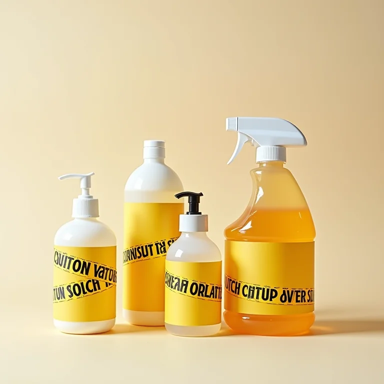 Produtos capilares inadequados com fita de precaução