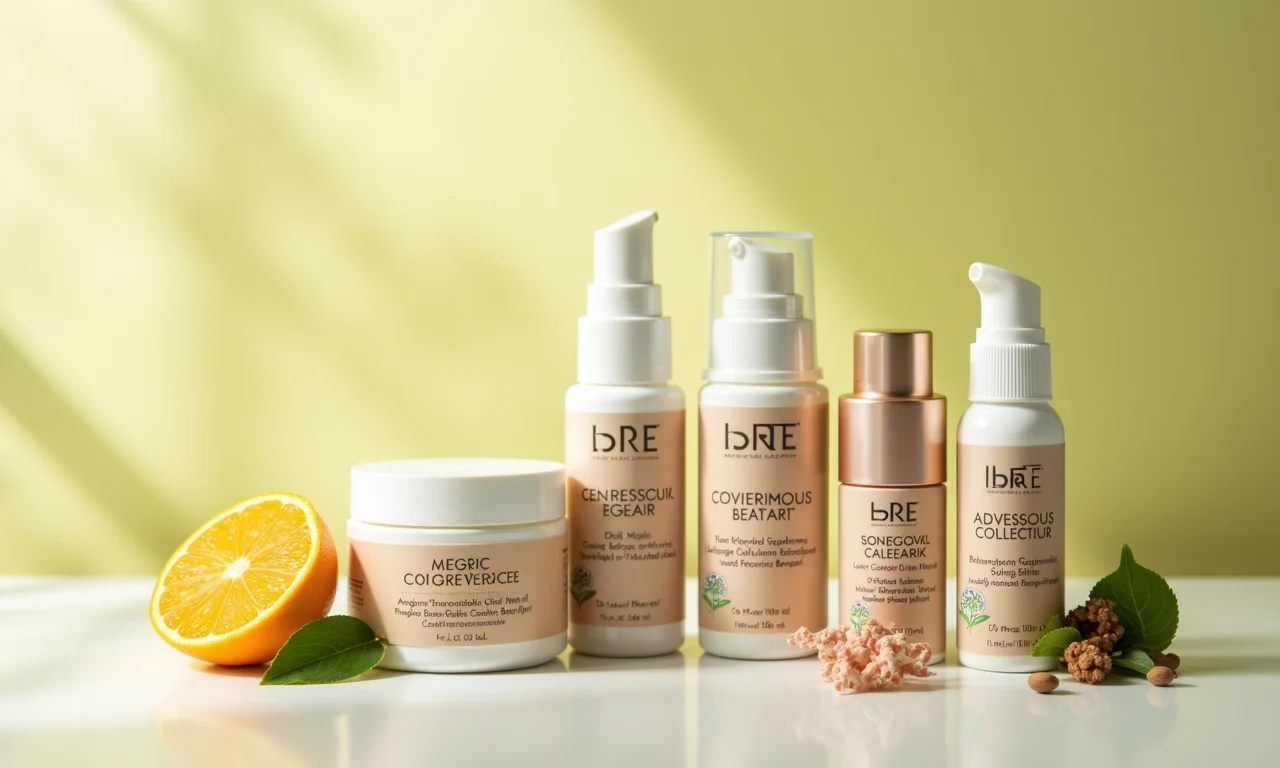 Produtos de beleza veganos com embalagens eco-friendly.