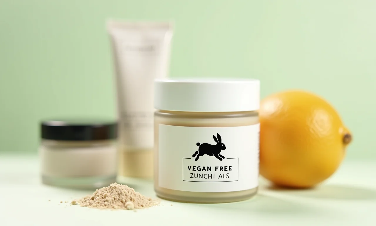 Produtos de beleza veganos com o selo 'cruelty-free'.