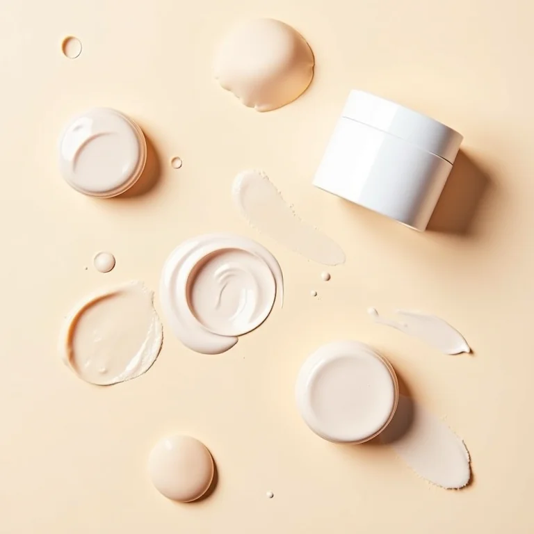 Produtos de maquiagem para pele madura com foco em hidratação e textura leve.