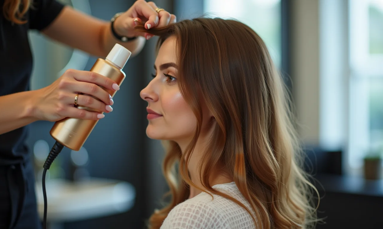 Proteção térmica e reconstrução para cabelos com química.