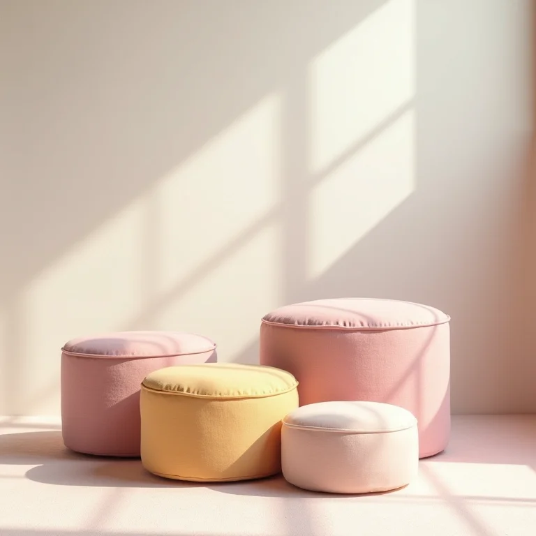 Pufes e baús com espaço interno para guardar brinquedos